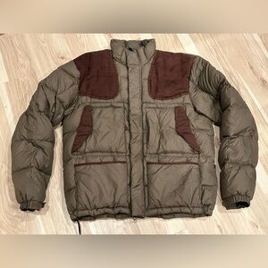 Beretta Mens Green Down Feather Quilted Shooting Jacket Size M Hunting Pockets